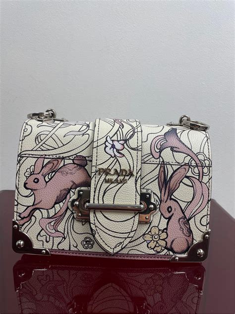 prada rabbit print bag|PRADA X JAMES JEAN Glace Calfskin Rabbit Print Cahier Bag .